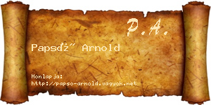 Papsó Arnold névjegykártya